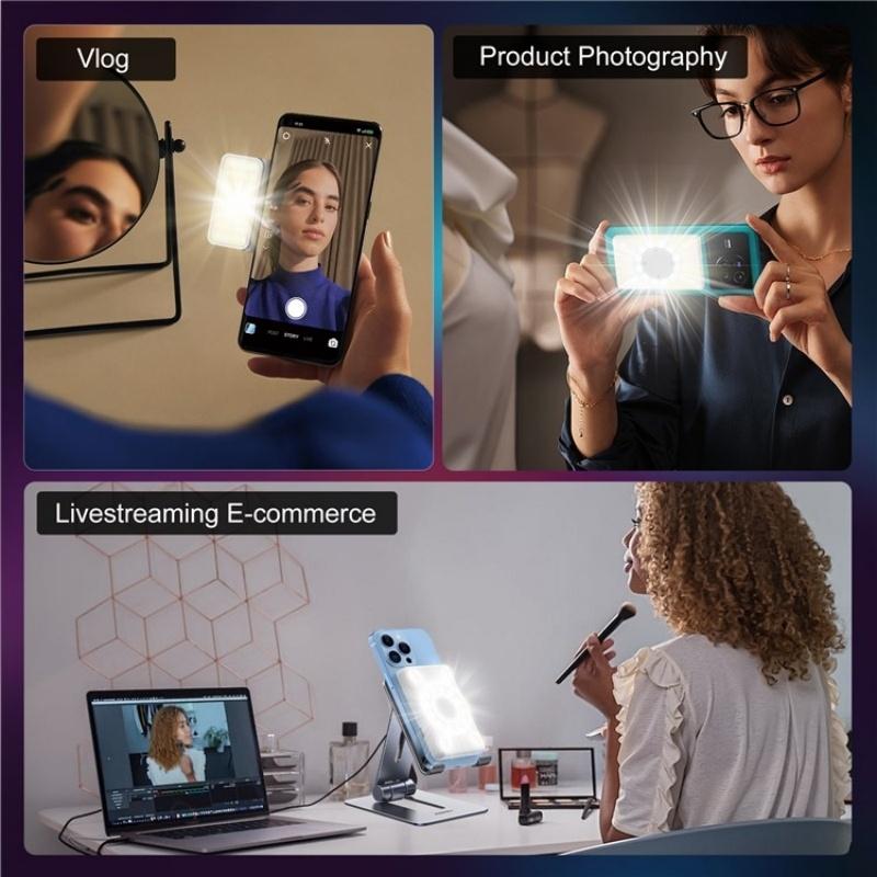 V17 Live Broadcast Magnetic Phone Photography Lamp With Rgb Led Fill Light-1915198062293291009