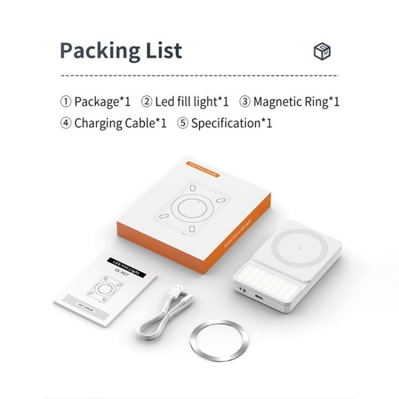 V17 Live Broadcast Magnetic Phone Photography Lamp With Rgb Led Fill Light-1964932324927868931