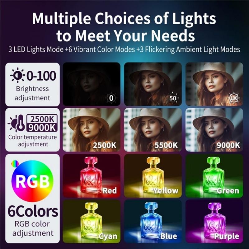 V17 Live Broadcast Magnetic Phone Photography Lamp With Rgb Led Fill Light-1915198062293291014