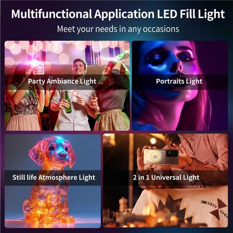 V17 Live Broadcast Magnetic Phone Photography Lamp With Rgb Led Fill Light-1915198062293291015