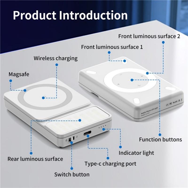 V17 Live Broadcast Magnetic Phone Photography Lamp With Rgb Led Fill Light-1964932324927868936