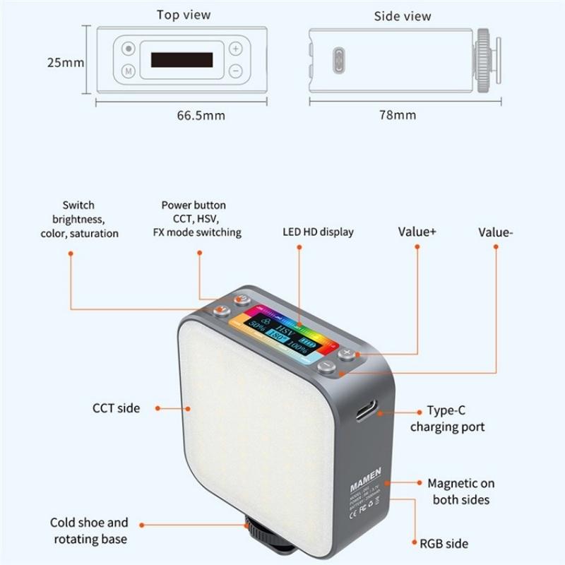 Portable Dimmable Rgb Fill Light For Photography And Phone-1915197588144001032