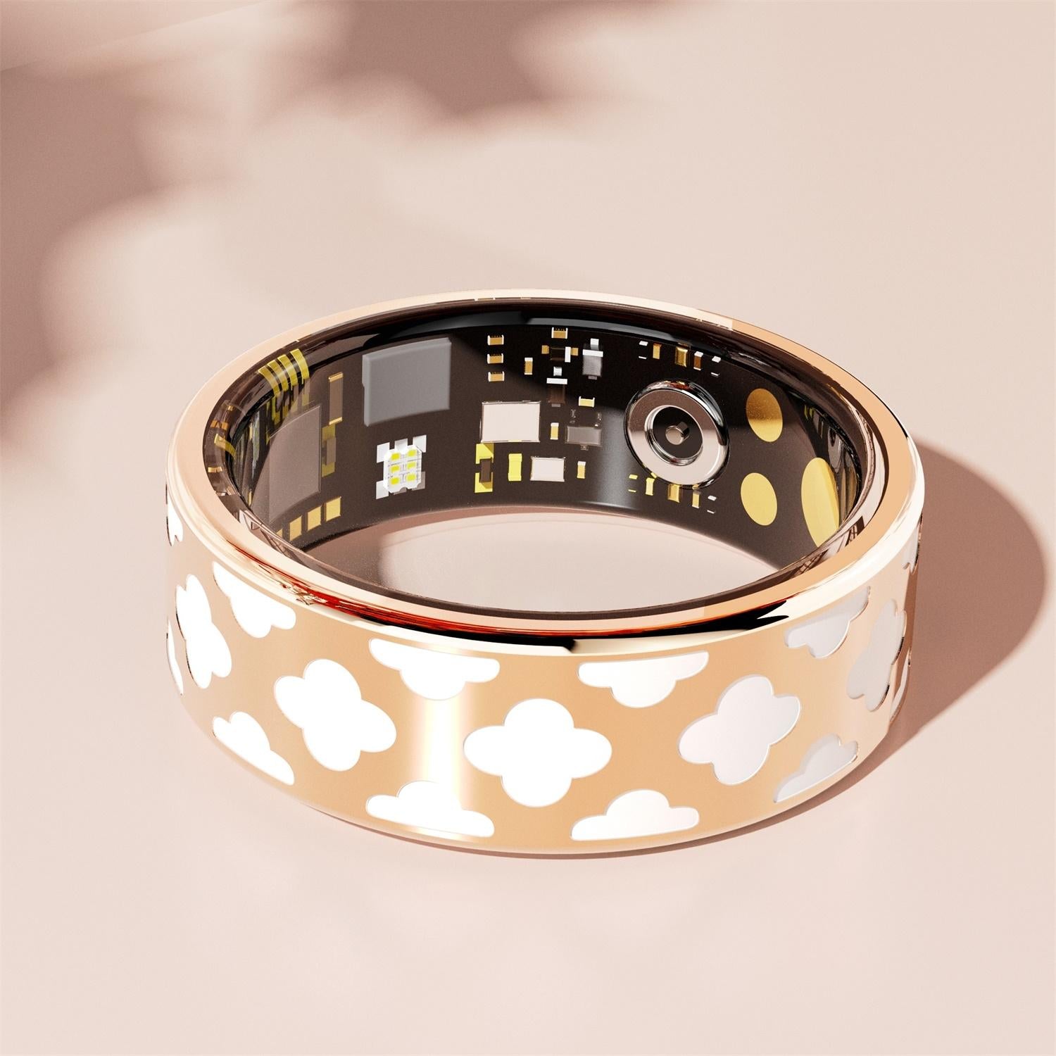 Smart Ring With Heart Rate Blood Oxygen Sleep Monitoring - Rose Gold Size 8-1964932202127036420