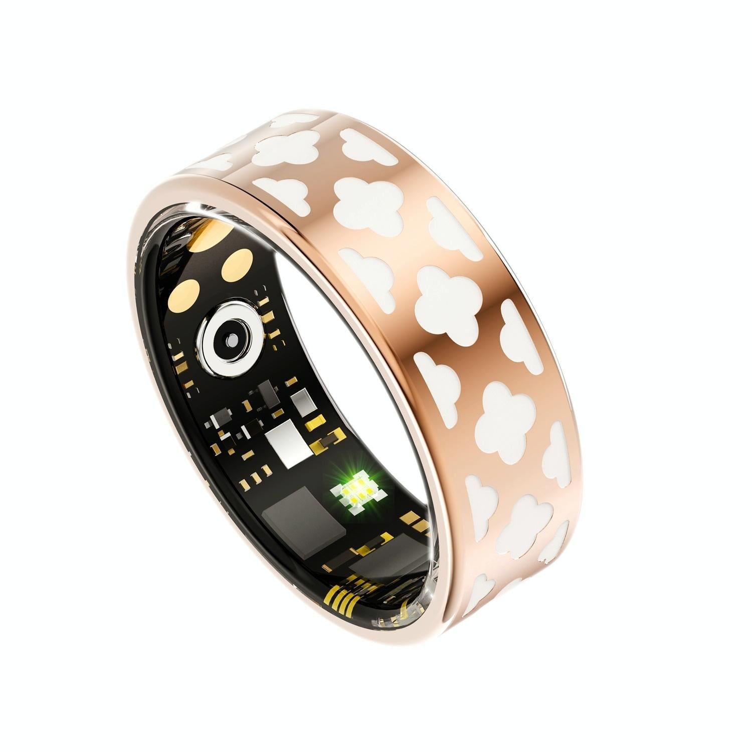 Smart Ring With Heart Rate Blood Oxygen Sleep Monitoring - Multiple Sports Modes - Rose Gold Size 12-1964932228165275649