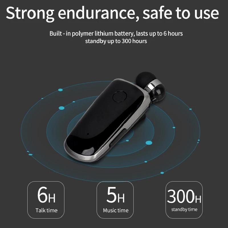 Wireless Bluetooth In-Ear Earphone With Vibrating Alert And Hands-Free Clip - Rose Red-1915197840481718277