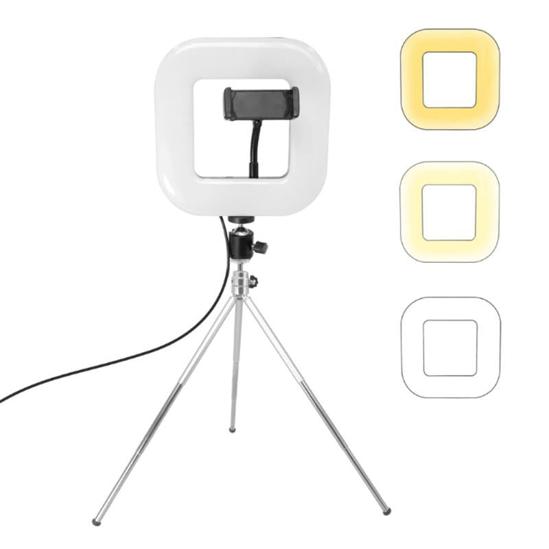 28Cm Dimmable Led Square Light With Tripod For Mobile Phone Live Streaming-1964932260092317696