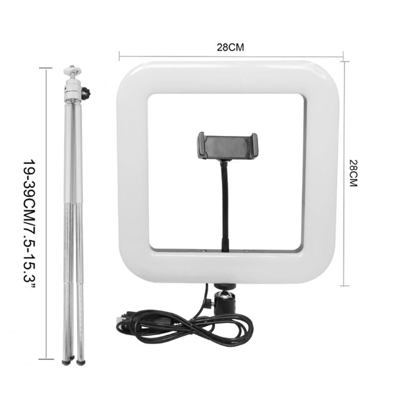 28Cm Dimmable Led Square Light With Tripod For Mobile Phone Live Streaming-1964932260092317700