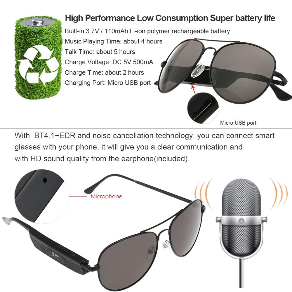 Wireless Bluetooth Sunglasses With Music Earphones And Mic-1915197402042732549