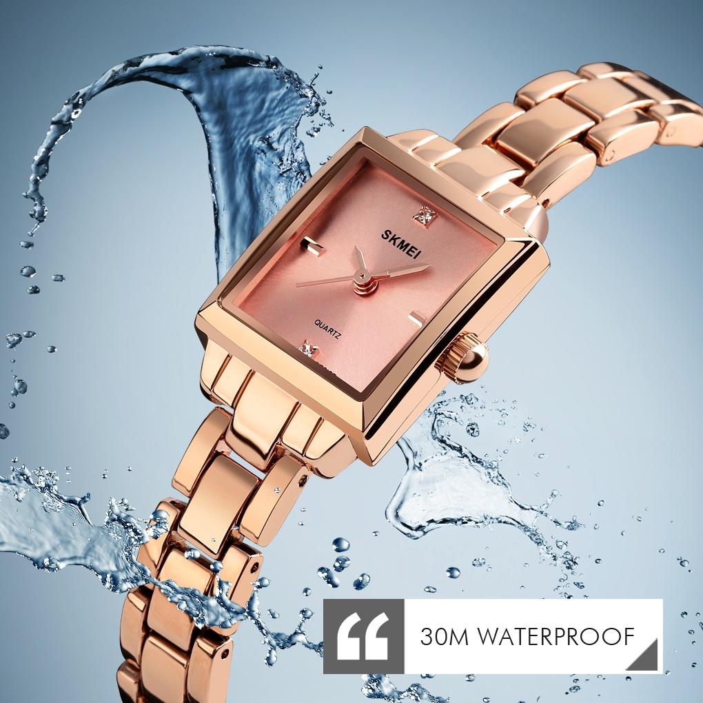 Elegant Square Quartz Watch For Women With Diamonds - Silvery-1915198087333285897