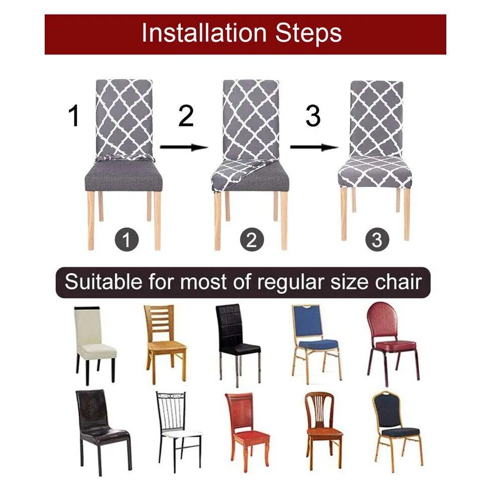 Anyhouz Chair Cover Coffee Corn Kernels Waterproof Universal Size for Dining Room Stretch Seat Slipcovers