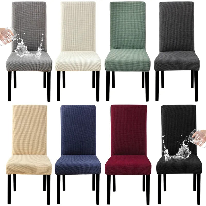 Anyhouz Chair Cover Coffee Corn Kernels Waterproof Universal Size for Dining Room Stretch Seat Slipcovers