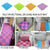 Anyhouz Splicing Mat Blue 25x25cm 1Pc DIY Non Slip Bathroom Mat Mesh Drainage Massage Floor Carpet