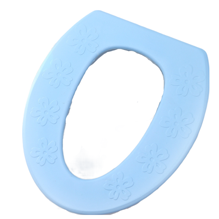 Anyhouz Toilet Seat Cover Blue Water Proof High Foam EVA Simple Type O Pad for Bathroom  Accessories