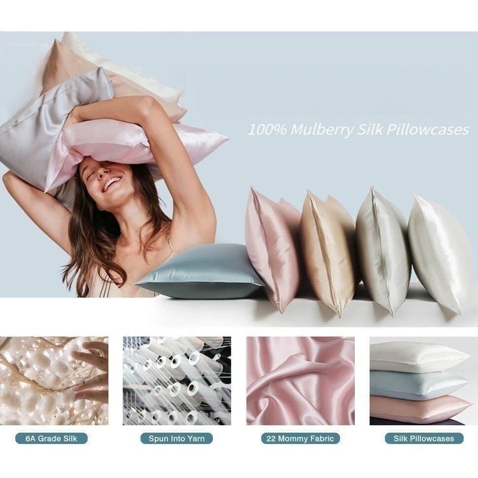 Anyhouz Pillowcase 50x75cm Coffee Natural Mulberry Silk For Comfortable And Relaxing Home Bed