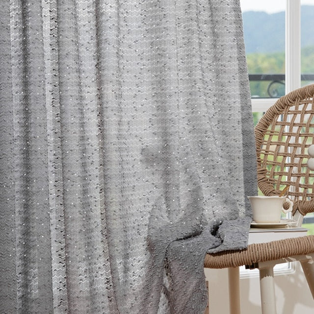 Anyhouz 300cm Curtains Grey Modern Luxury Retro Style Texture for Living Room Bedroom Dining Fashion Decor