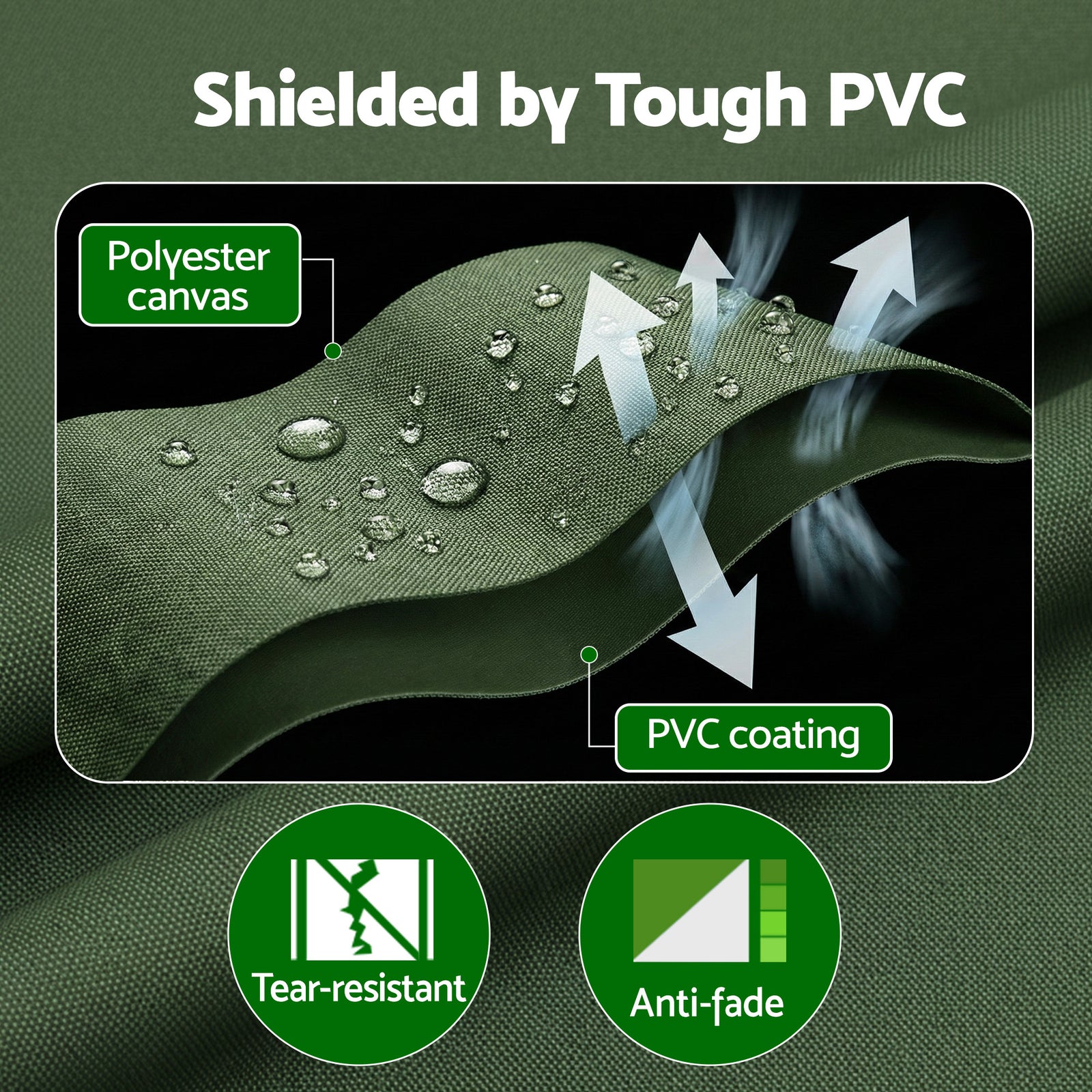 Instahut 3x4m Tarp Tarpaulin 600GSM Camping Canvas Heavy Duty Water Resistant