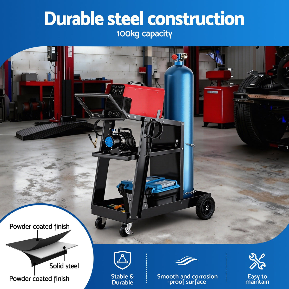 Giantz Welding Trolley Cart Welder MIG TIG ARC MMA Welder Plasma Cutter Storage