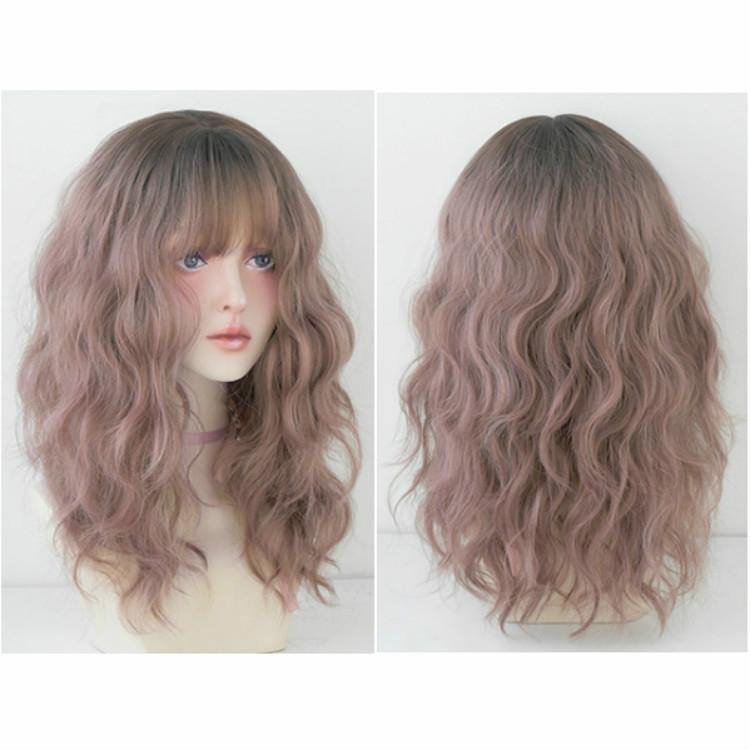 Long Hair Wig With Bangs 54Cm Wool-1915198325125156865