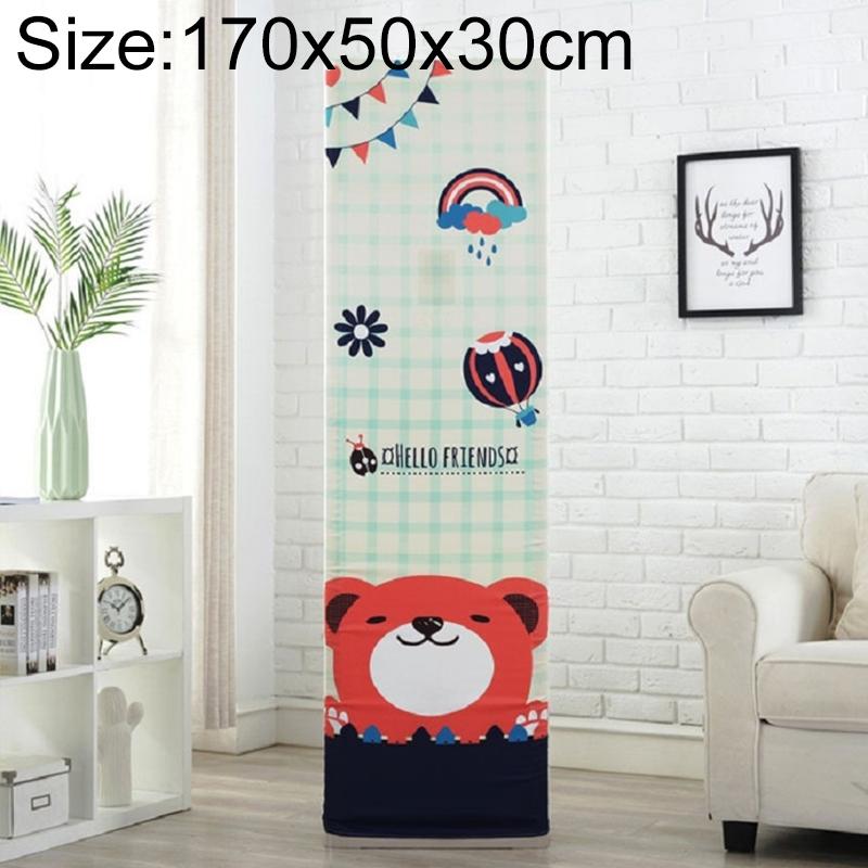 Vertical Cabinet Air Conditioning Dust Cover - All-Inclusive Fabric - Dark Grid Bear - 170X50X30Cm-1964932235597582336