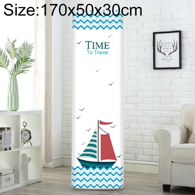 Vertical Cabinet Air Conditioning Cover - All-Inclusive Fabric - 170X50X30Cm - Sailboat Design-1915198432402870279