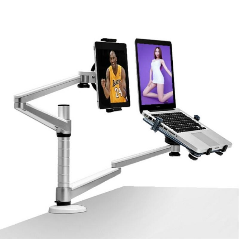 Adjustable Aluminum Double Arm Tablet Stand - Universal Rotation-1964932280048816128