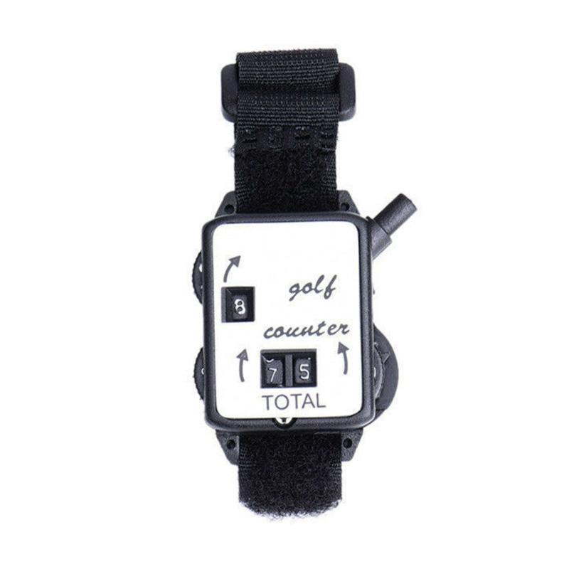 Black Portable Golf Watch With Manual Counter-1915197123532558337