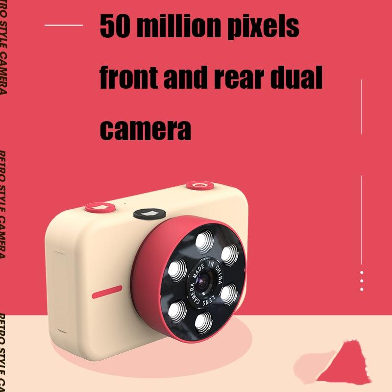 Mini 4K Dual Camera For Kids - 50Mp Front & Rear - Yellow-1915196686125371399
