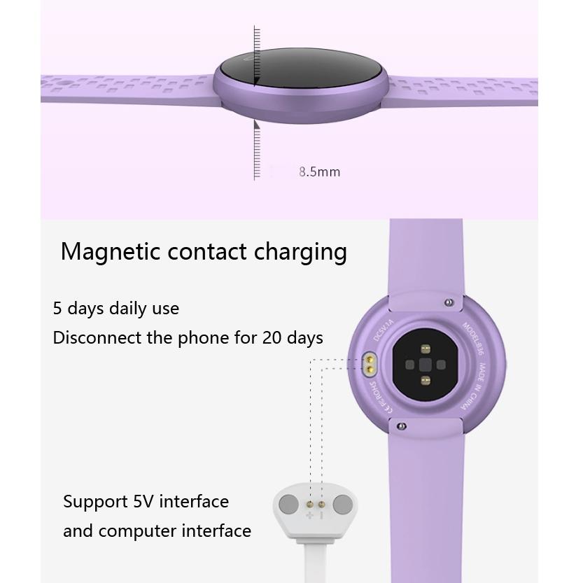 Smart Bracelet With Heart Rate Monitor And Menstrual Reminder - Red Ip68 Waterproof-1915196514846773254