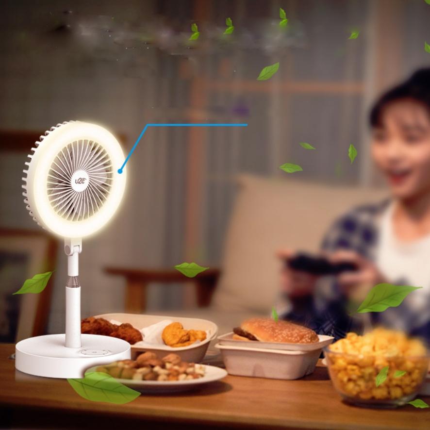 Multi-Function Rechargeable Fan Lamp With Telescopic Bracket-1915197395445092358