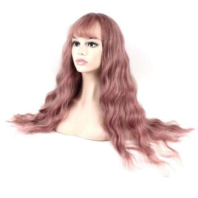 Long Curly Blend Wig - Soft Texture-1915197512558448641