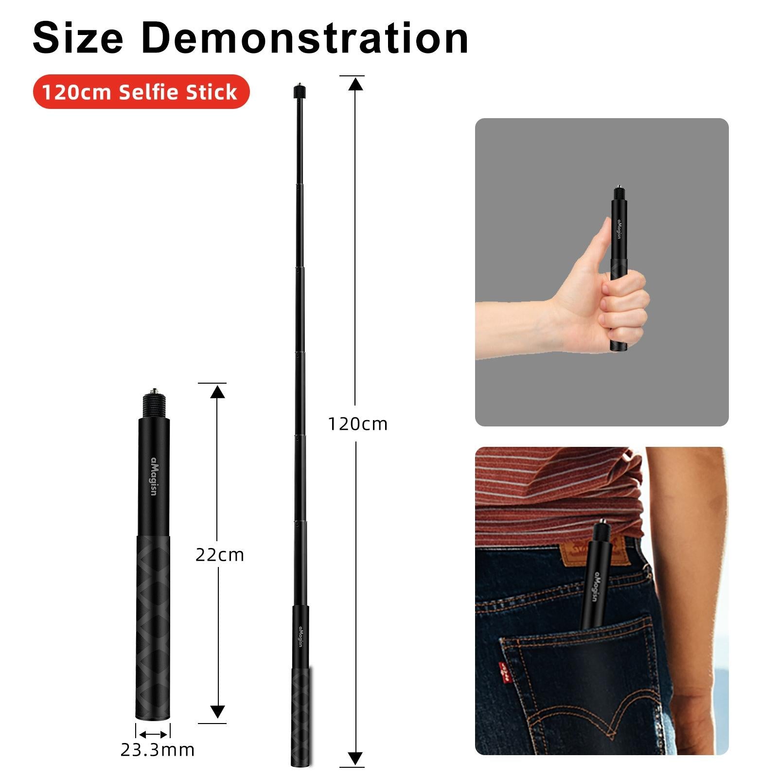 Universal Selfie Stick For Insta360 One X And Sport Cameras - 1.2M-1915198386471047169