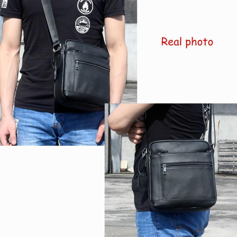 Men Cowhide Leather Crossbody Bag Vertical Shoulder Business Bag Coffee-1915196694170046467