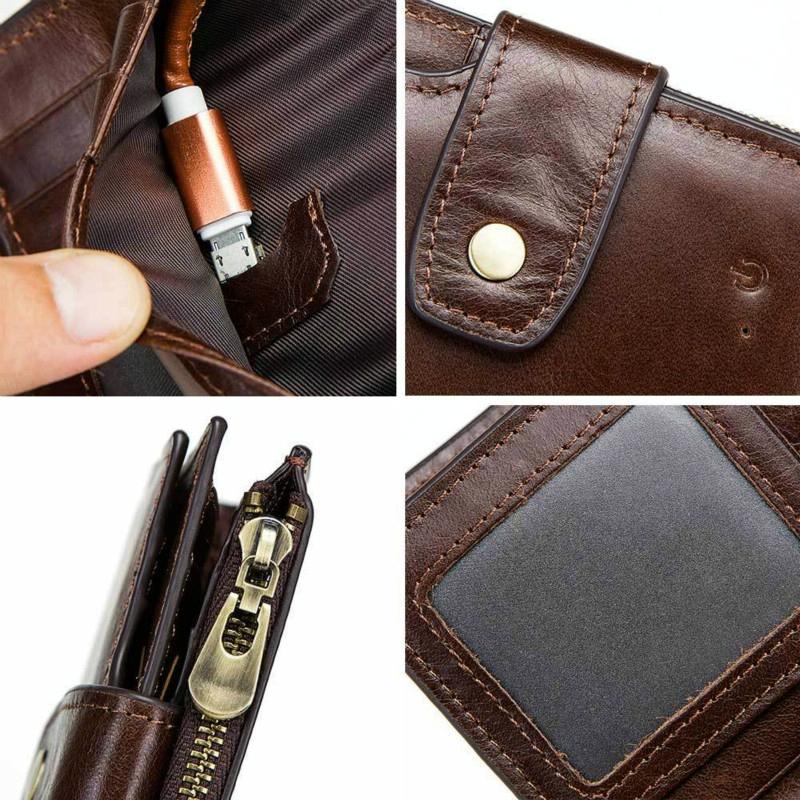 Rfid-Protected Smart Bluetooth Leather Wallet-1915197499472220165
