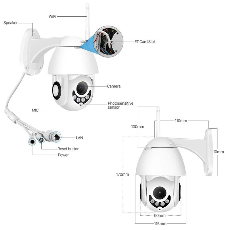 Smart Dome Camera With 355 Degree Rotation Infrared And Two-Way Voice Intercom-1915196515907932161