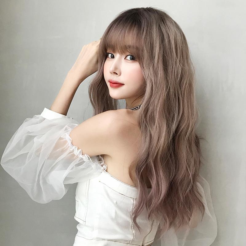 Gradient Soot Natural Fluffy Curly Wig - Soft And Bouncy-1915198361850482692