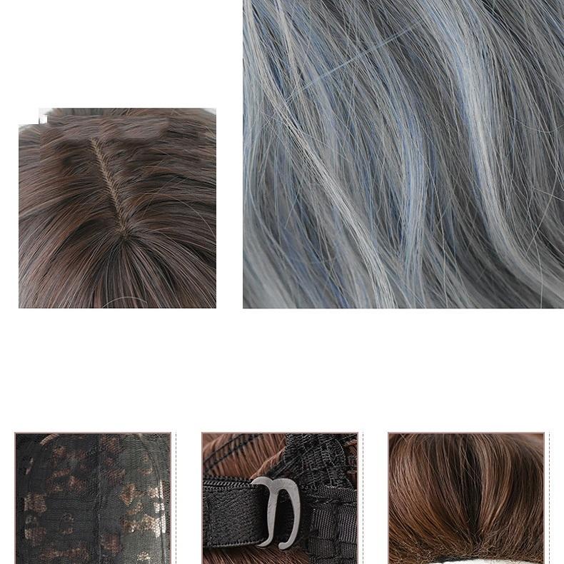 Gradient Soot Natural Fluffy Curly Wig - Soft And Bouncy-1915198361850482693