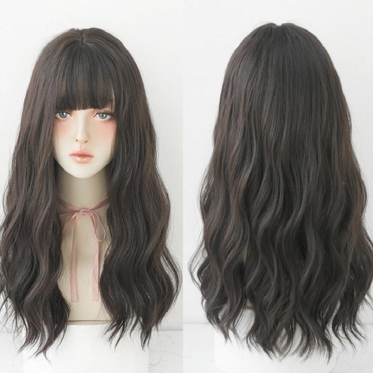 Long Curly Dark Wig - Natural Look-1915197695480434689
