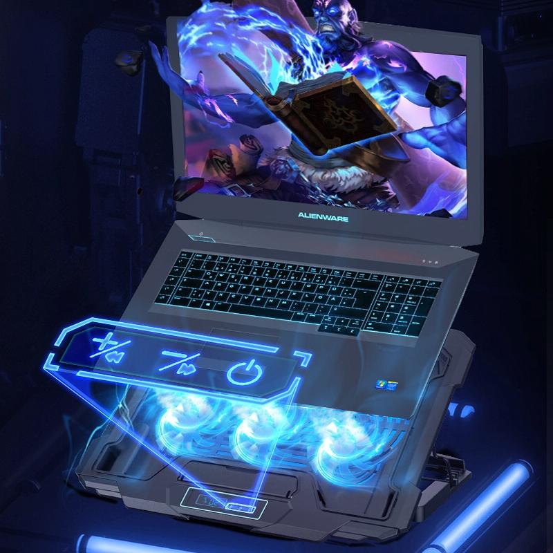 Lcd Gaming Notebook Cooler With Exhaust Fan-1964932202651324422