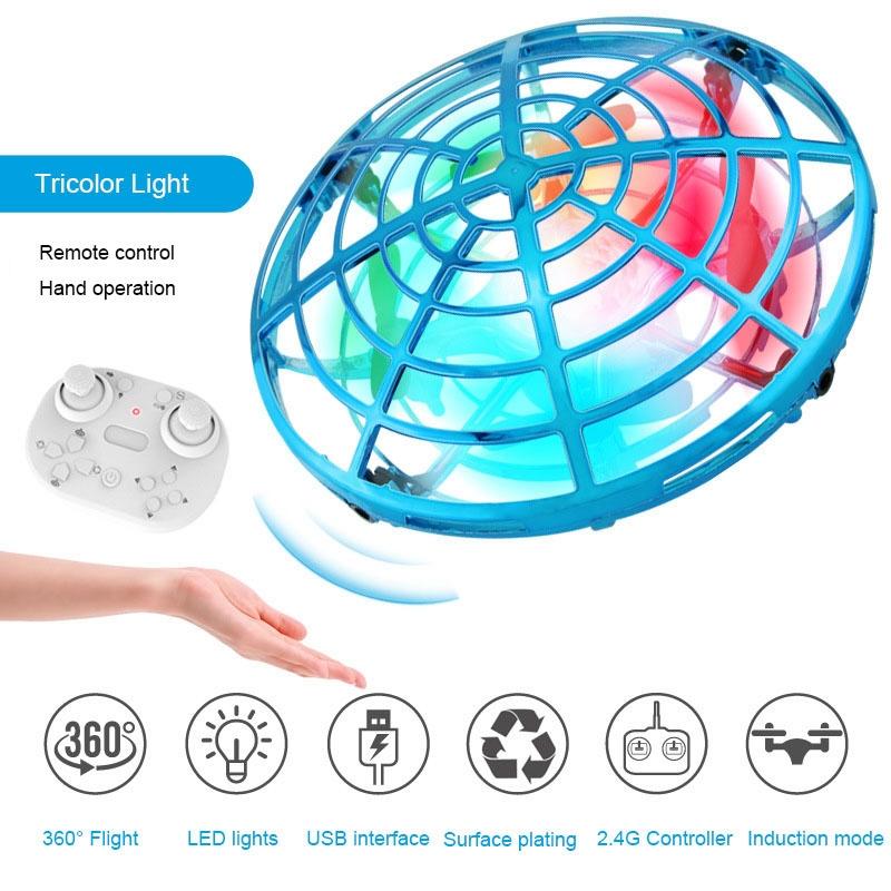 Remote Control Mini Drone With Colourful Lights - Induction Quadcopter-1915197690208194561