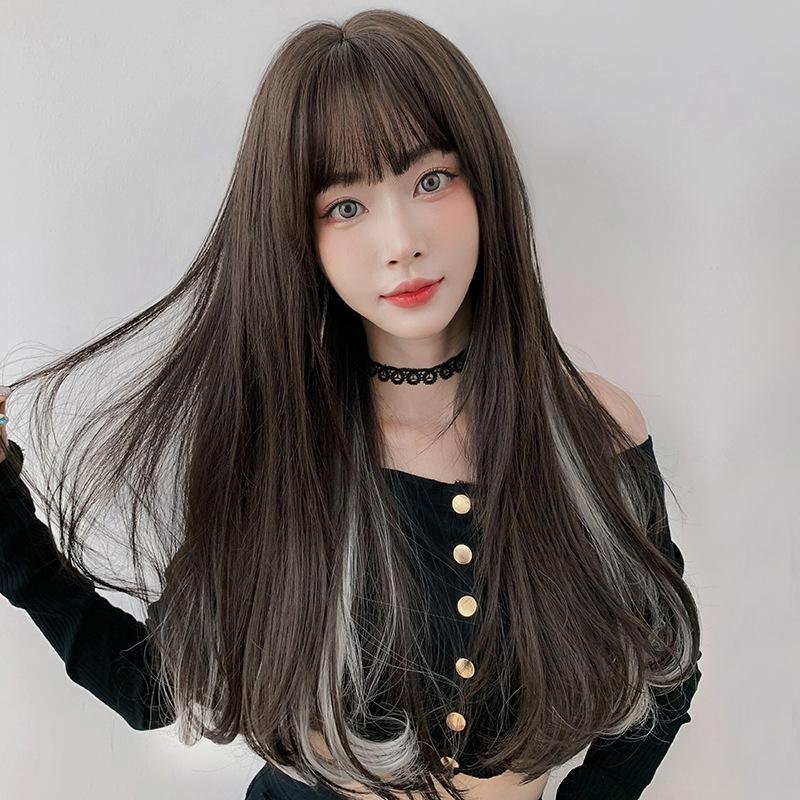 Long Curly Hair With Bangs - 65Cm Length-1915196854946107393
