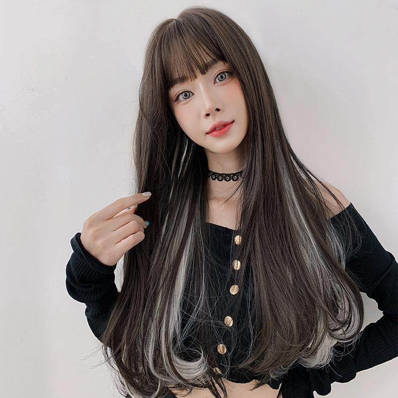 Long Curly Hair With Bangs - 65Cm Length-1915196854946107397