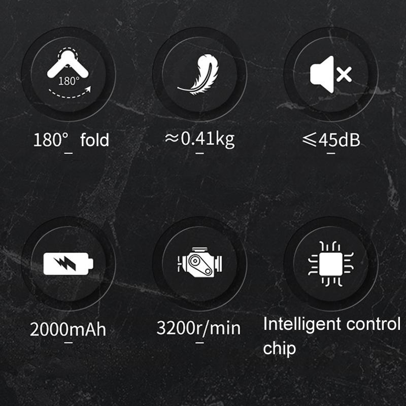 Electric Shock Muscle Massage Gun - Foldable Black Pocket-1915198270523707393