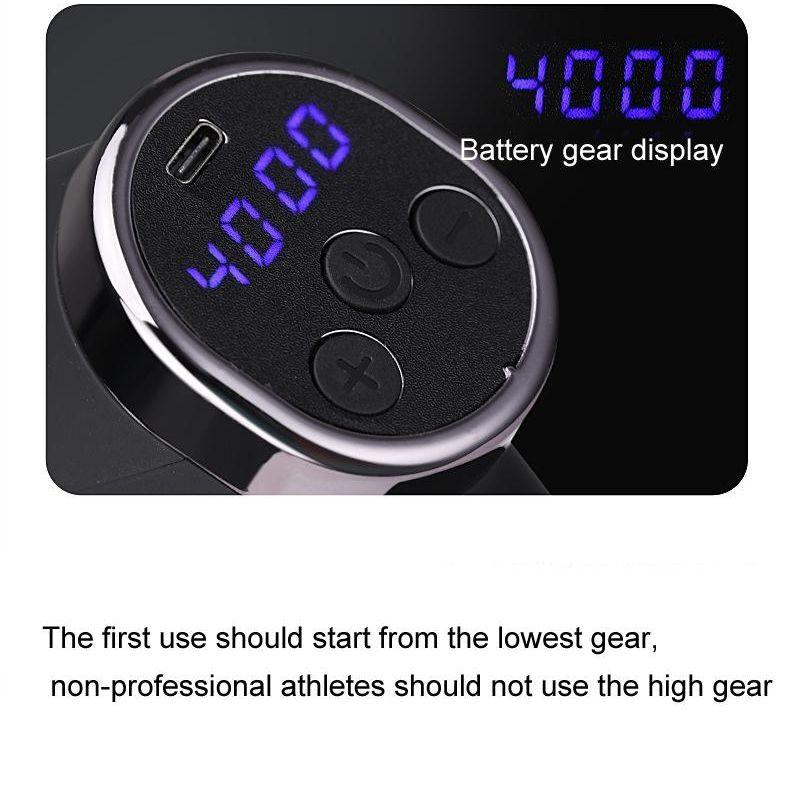 20-Speed Electric Shock Muscle Massage Gun With Lcd Screen - Black-1915197862053023746