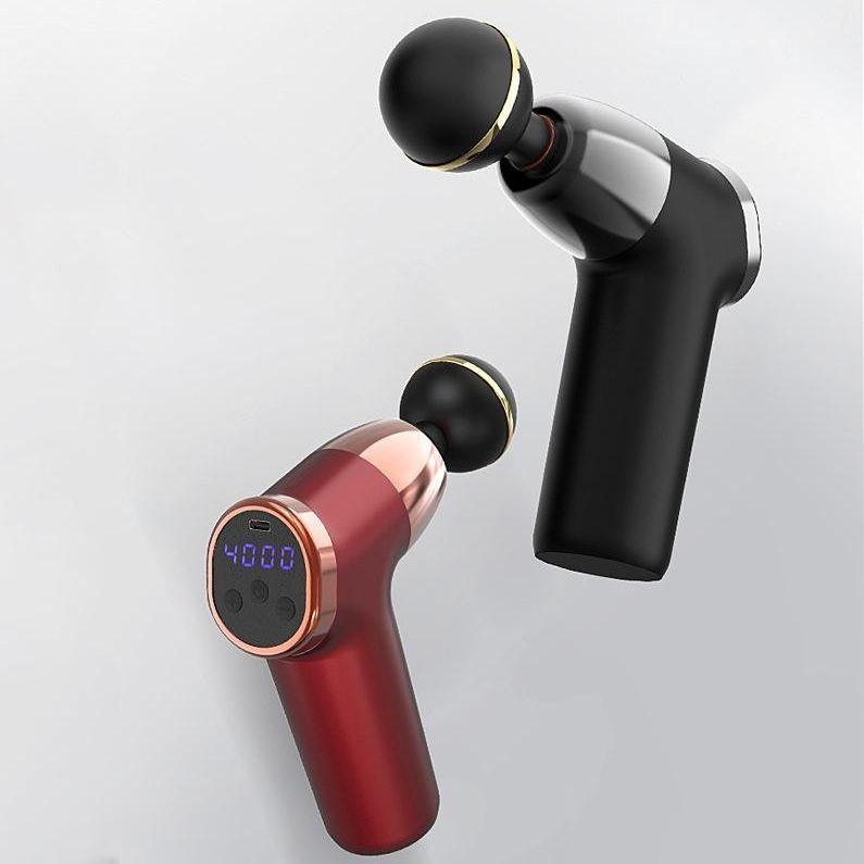 20-Speed Electric Shock Muscle Massage Gun With Lcd - Gray-1915197700681371655