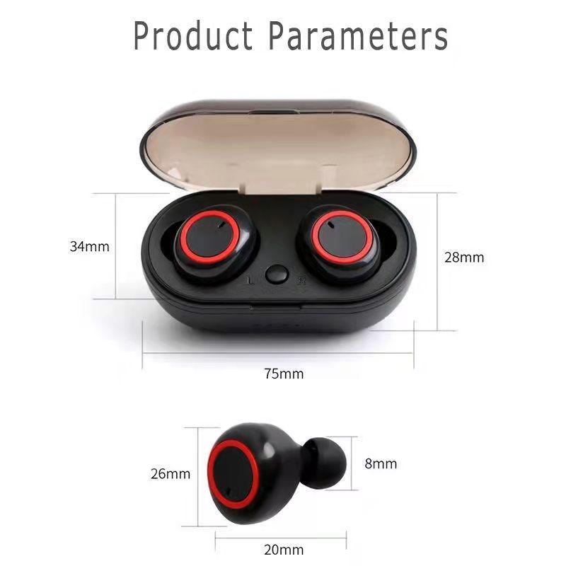 Wireless Tws Bluetooth Headphones With Touch Control - Black / Blue-1915196515467530241