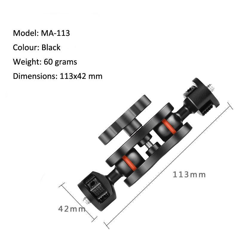 Yj Magic Arm Bracket Mount With 1 / 4 Inch Ball Head - Black-1915197613964136449