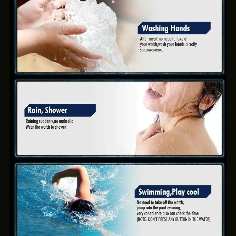 Waterproof Steel Band Men Electronic Watch - Lightweight Business-1915198289322577926