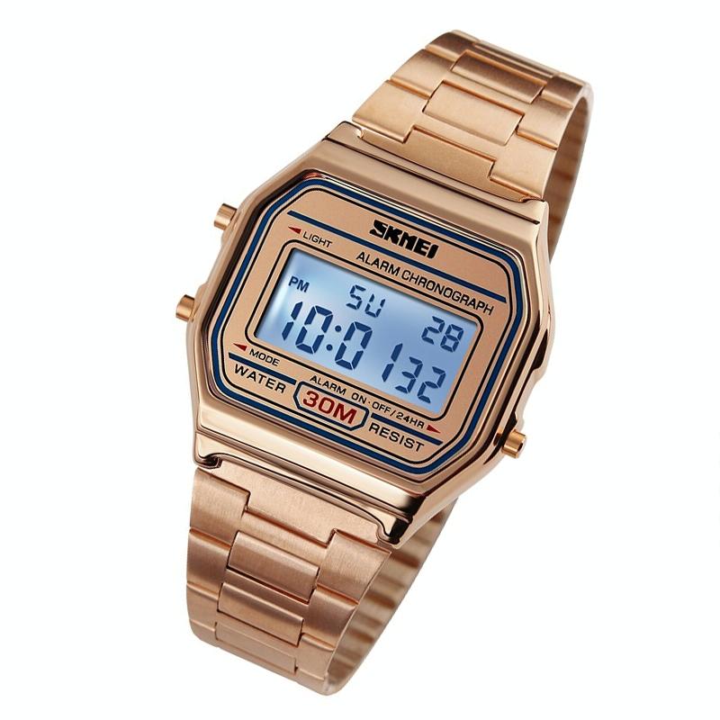Lightweight Waterproof Men Electronic Watch With Steel Band-1915198112641716225