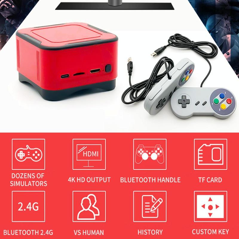Mini Cube Arcade Console With 64G Tf Card & Controllers - Hd Tv Support-1915197617181167621