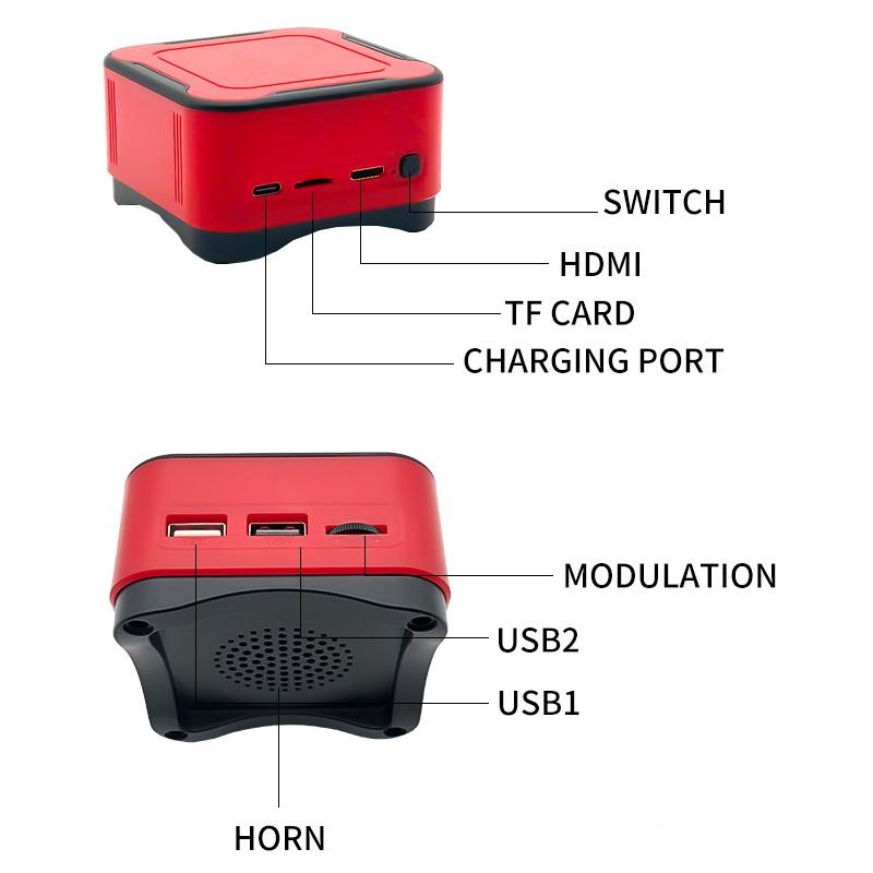 Mini Cube Arcade Console With 2.4G Controllers - 64G Tf Card Support-1915197261776818179